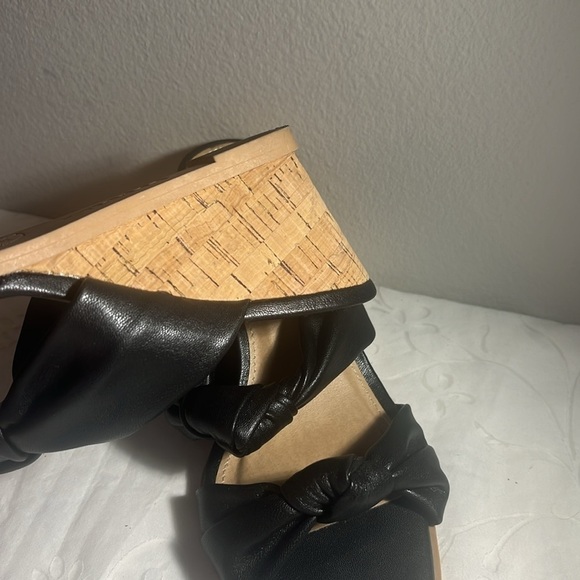 Esprit - Knotted Cork Wedge Mule Sandal, Size 7 Black. - Picture 4 of 6
